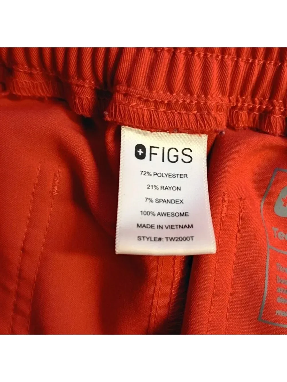 FIGS Technical Collection Reddish Orange Scrub Pants Medium Tall